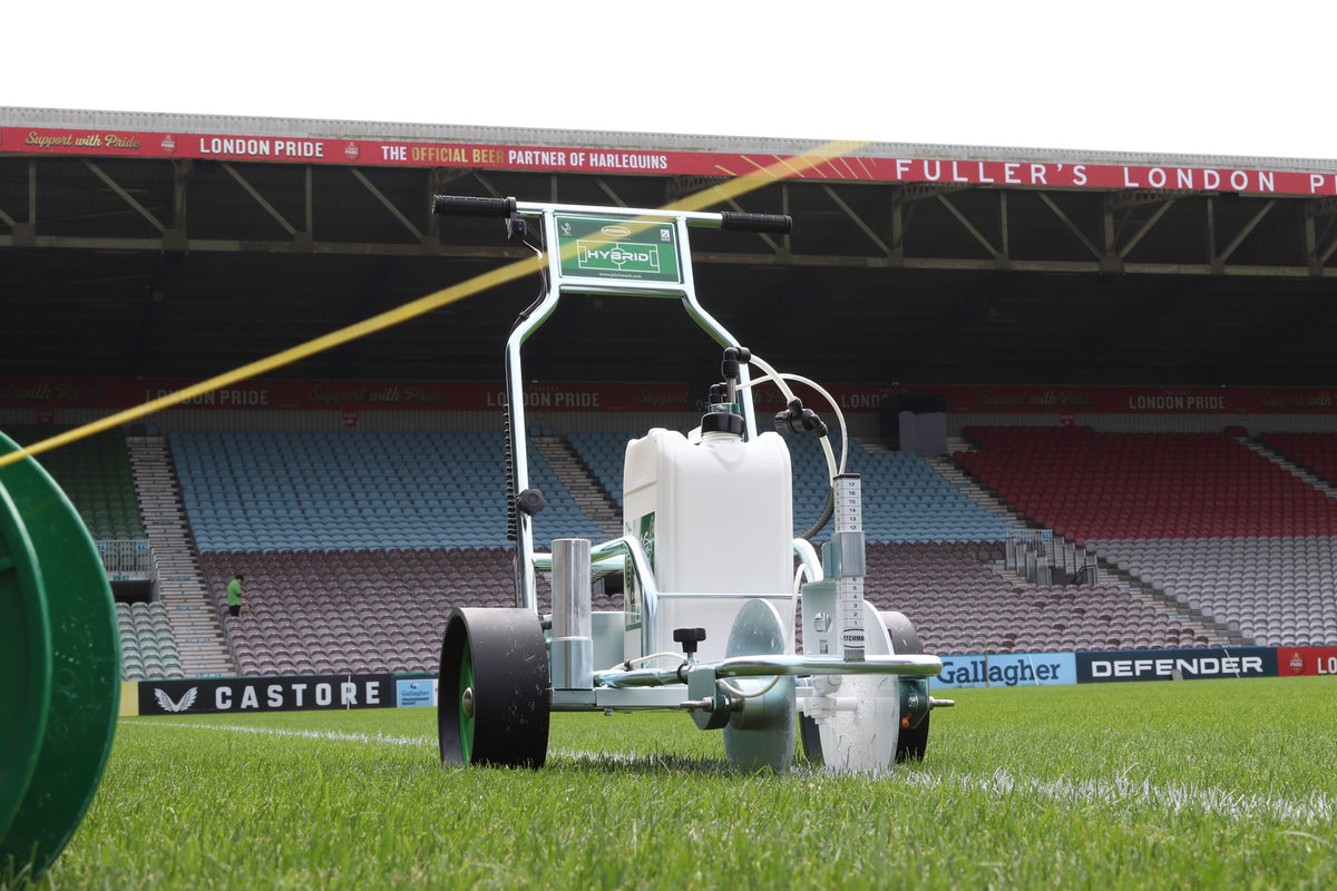 Pitchmark Hybrid line marker at the Twickenham Stoop, home of Harlequins